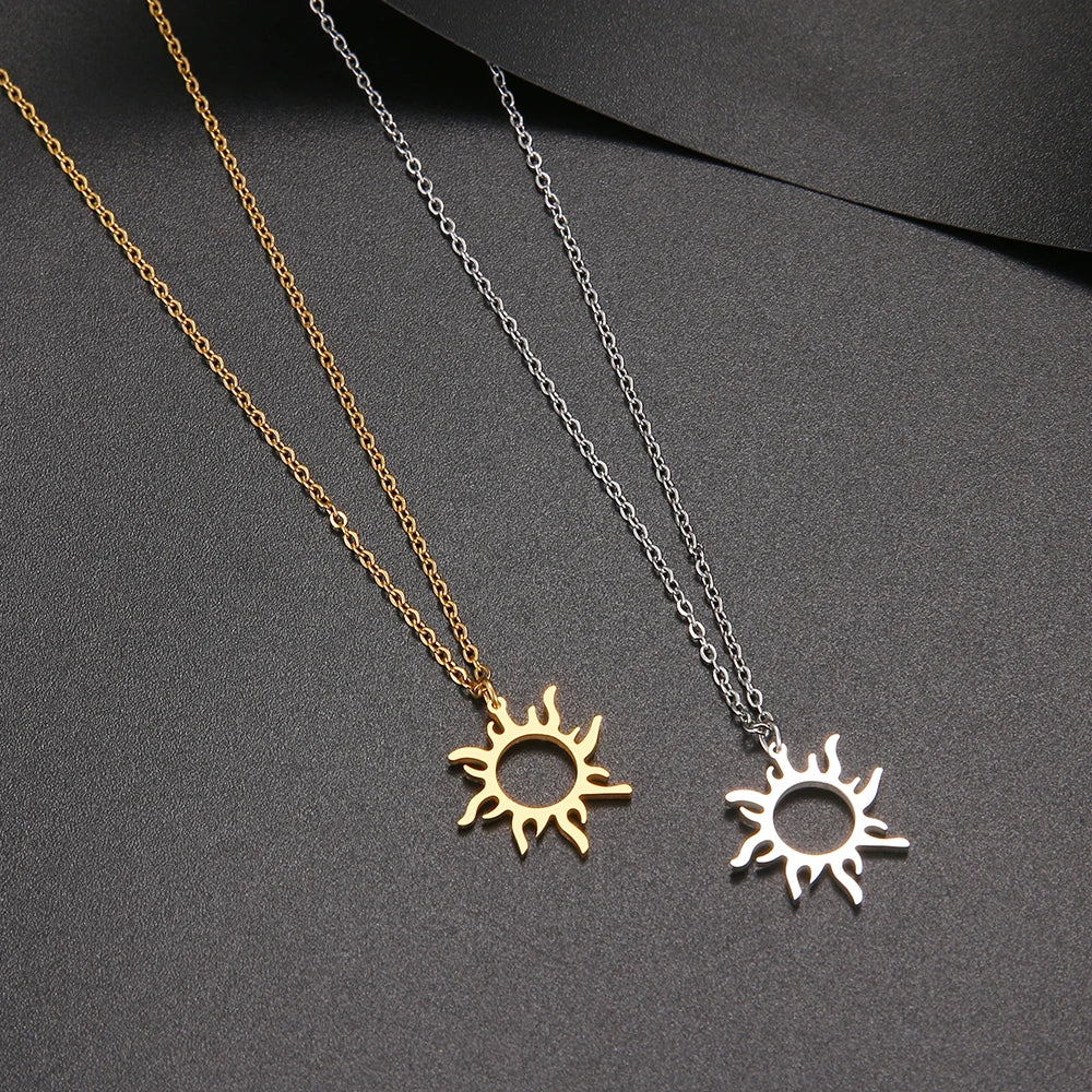 Stainless Steel Sun Necklace - Myst Bracelets