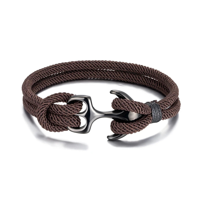 Black Anchor Double Strand Bracelet - Myst Bracelets