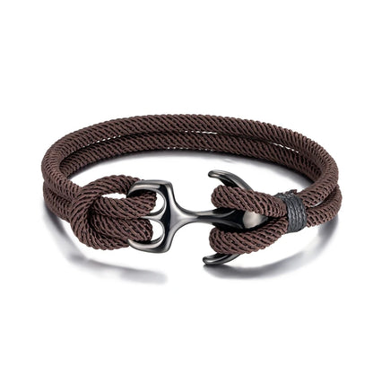 Black Anchor Double Strand Bracelet - Myst Bracelets