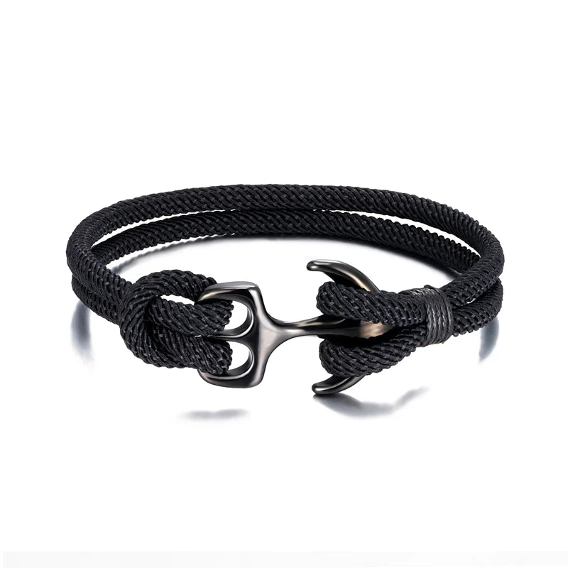 Black Anchor Double Strand Bracelet - Myst Bracelets