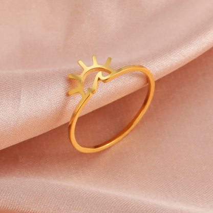 Stainless Steel Sun Wave Ring - Myst Bracelets