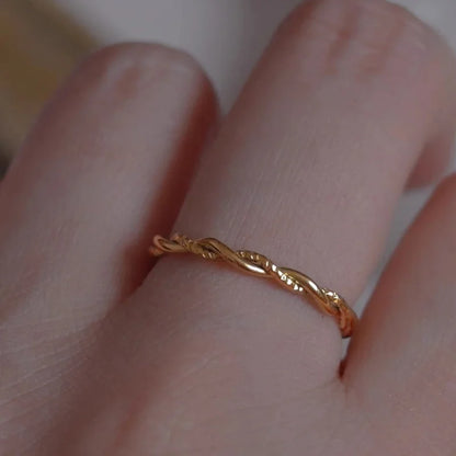 Stainless Steel Rope Twist Ring - Myst Bracelets