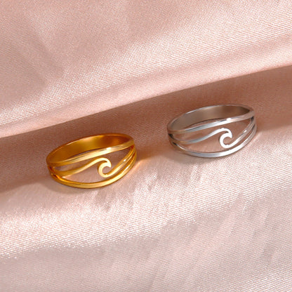Stainless Steal Sea Wave Ring - Myst Bracelets