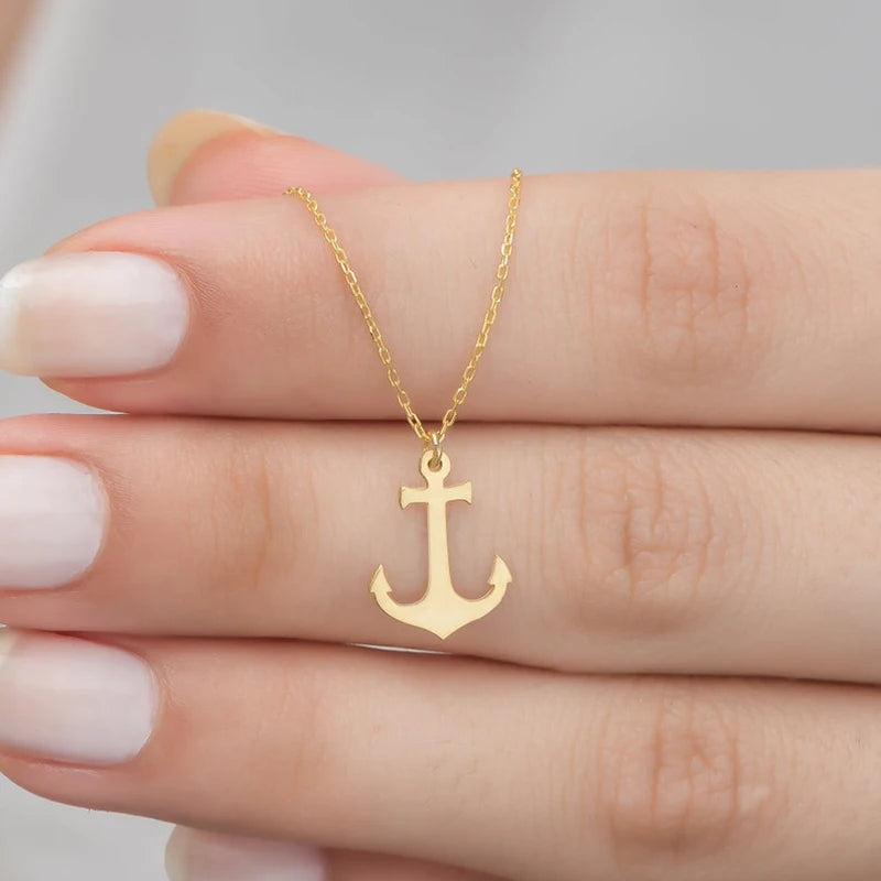 Stainless Steel Anchor Necklace - Myst Bracelets